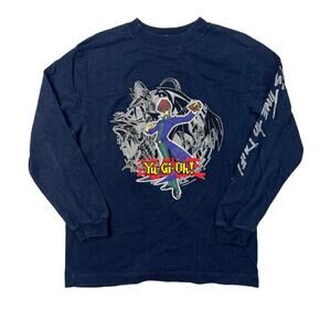 Yu-Gi-Oh! VTG 1996 Seto Kaiba Long Sleeve T-Shirt Anime Navy Blue Youth XS